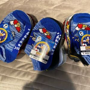 Sonic the Hedgehog Boys No Show Socks 18 Pairs Shoe Size 4 1/2 - 8 1/2